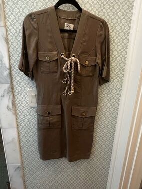 Milly Nautical Shift Dress with Gold Buttons Size 0